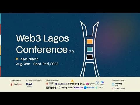 Speaker at Web3 Lagos Conference
